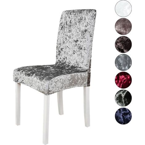 Housse De Chaise - Velours En Rayonne Filé - Extensible Universel - Imperméable Anti-Acarien - Pour Chaise À Manger - 1 Pièce (1/5)