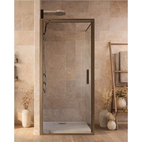 Box doccia 90x70 Marsiglia un anta battente reversibile trasparente H 195 cromo (1/5)