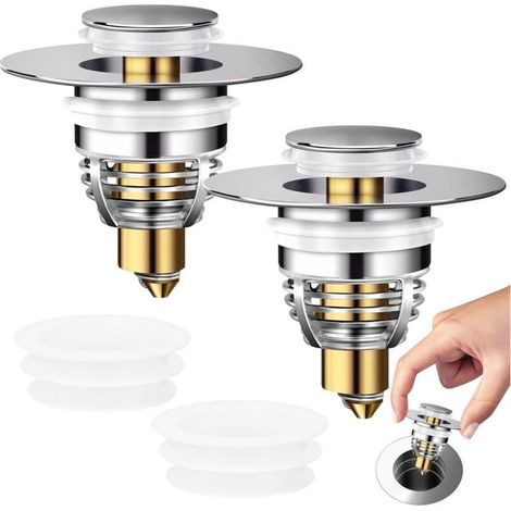 2-teiliger Spülbecken-Ablaufstopfen, 32–42 mm Universal-Pop-Up-Ablaufstopfen mit 2 Dichtungen für Badewanne und Spüle, beschleunigt den Abfluss ohne Verstopfung, Badewannen- und Küchenspülen-Ablaufsto (1/4)