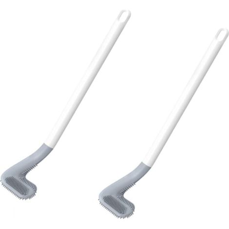 Brosse de toilette - Deux brosses de toilette en silicone blanc en forme de balles de golf (1/4)