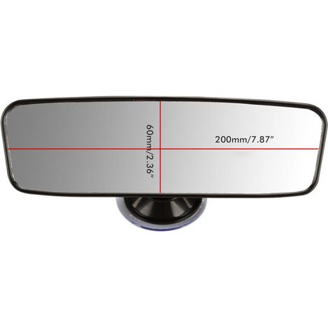 Rétroviseur intérieur universel noir pour voiture ou camion avec ventouse (1/5)