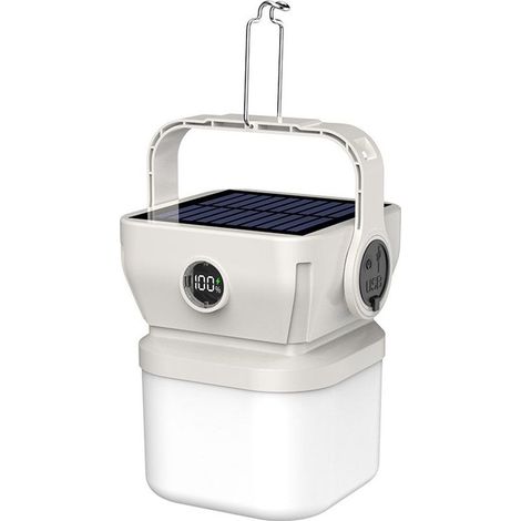 Lampe de camping solaire - Portée 500 m - Éclairage 120 m² - Batterie externe et écran LCD - Étanche IPX5 (1/5)