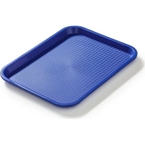 Plateau de service rectangulaire - 1 pièce - Plastique bleu - Durable et léger - Pour restaurants (1/2)