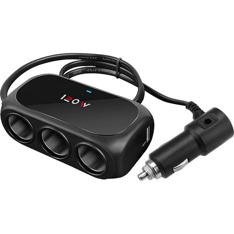 Allume-Cigare Multiprise - 3 Prises 2 USB 120W 12V/24V Étanche - Pour Voiture, SUV, Camion et GPS/Phone/Tablette (1/5)