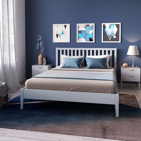 Bett PARKER 160x200 / Grau/ 206x167x90 cm