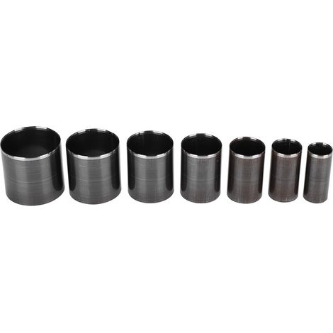 Ensemble de 7 outils de perforation ronds pour cuir, en acier rapide, avec boîte en plastique. (1/5)
