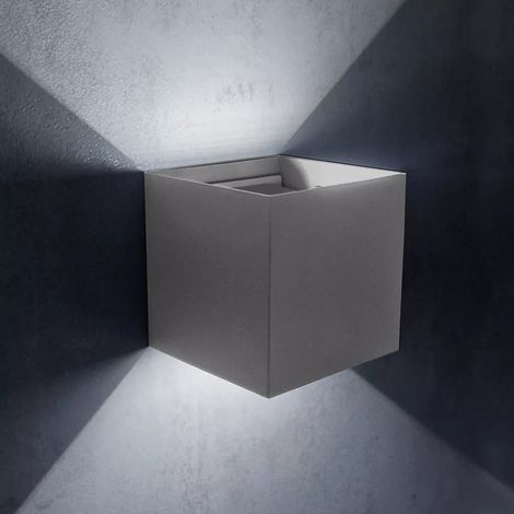 Applique Cubo LED 12W IP65 per Esterni - GRIGIO 6500k
