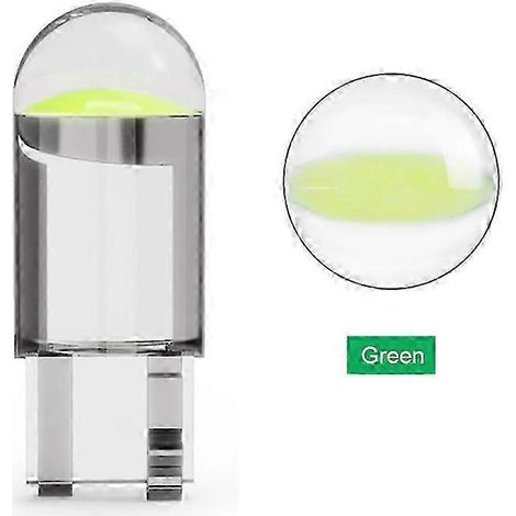 Lot de 2/10 ampoules LED T10 COB W5W 194 168 pour éclairage de plaque d'immatriculation, feu de gabarit, éclairage d'instrumentation, style automobile, blanc/bleu, 12 V (1/5)