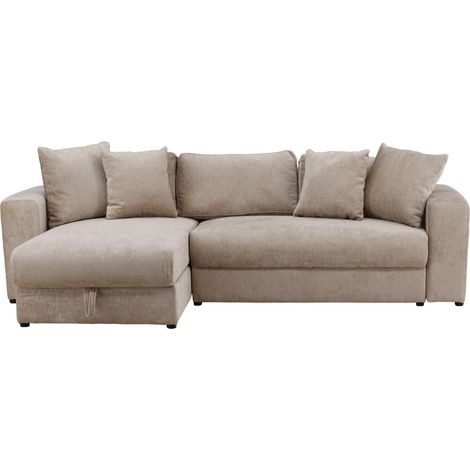 Bellman Schlafsofa 3-Sitzer-Chaiselongue Samt mit Stauraum beige. (1/3)