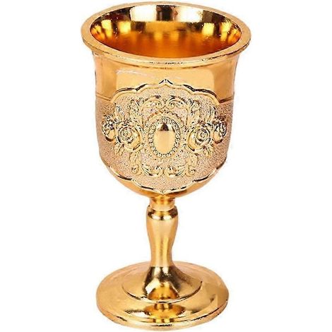Gobelet en métal Homyl, motif sculpté, fait main, décoration pour bars, dîners et fêtes-Gold-Gold (1/5)