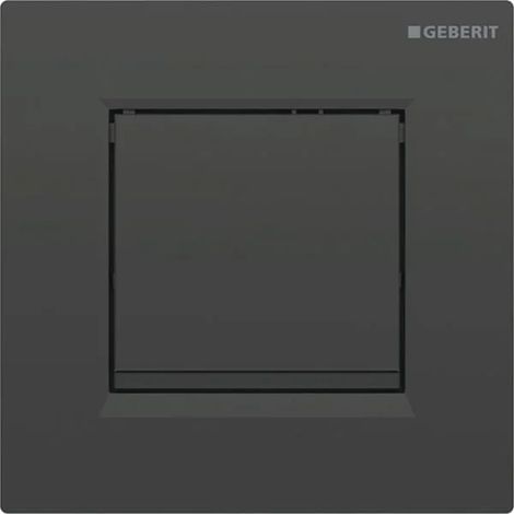 Geberit Typ 20 placca di comando, squadrata, per comando orinatoio con azionamento di risciacquo pneumatico: placca, tasto: nero / lucido, strisce di design: nero / opaco, 243270DW1