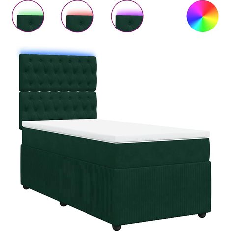 Maison Exclusive - Sommier à lattes de lit avec matelas Vert foncé 90x190 cm (1/5)