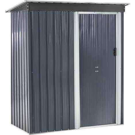Cobertizo de jardín de acero galvanizado para guardar herramientas equipamiento gris grafito Aisone