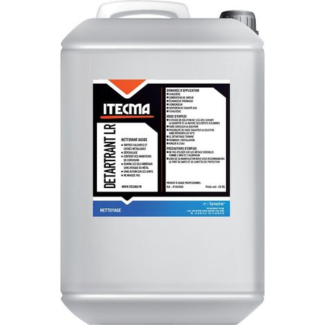 Détartrant nettoyant acide chauffage DÉTARTRANT LR bidon de 20 kg - ITW SPRAYTEC ITECMA