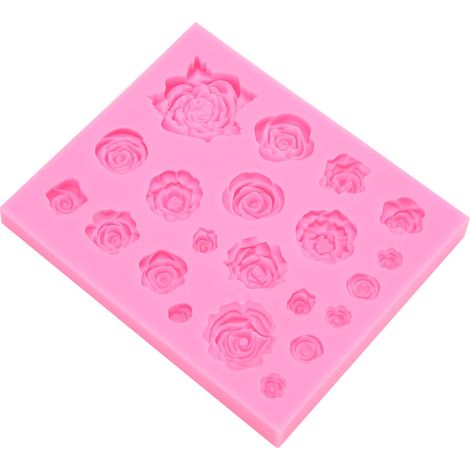 Moule en silicone en forme de rose pour décorer chocolat, fondant et pâte à modeler. (1/5)