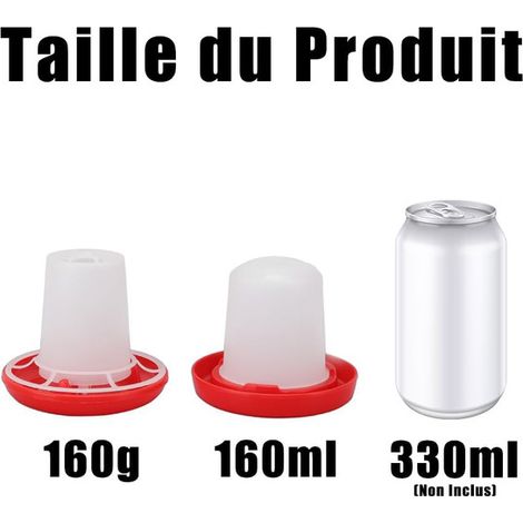 Kit Mangeoire et Abreuvoir pour Poussins et Petites Volailles - Distributeur de Nourriture 160g et Mini Abreuvoir 160ml (1/5)