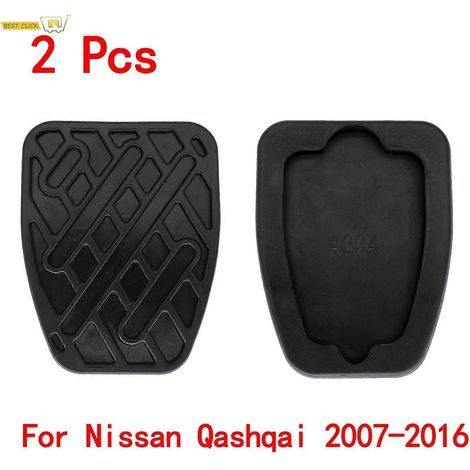 Lot de 2 couvre-pédales de frein et d'embrayage en caoutchouc noir 46531JD00A compatibles avec Nissan Qashqai 2007 2008 2009 2010 2011 2012 2013 2014-2016 (1/4)