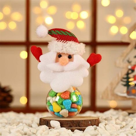 Tarro de caramelos, bolsas de regalo de Año Nuevo, botella para guardar caramelos, bolsa suave de Papá Noel, cajas para bolsas de caramelos navideñas, regalo perfecto de Navidad y Año Nuevo para niños (1/5)
