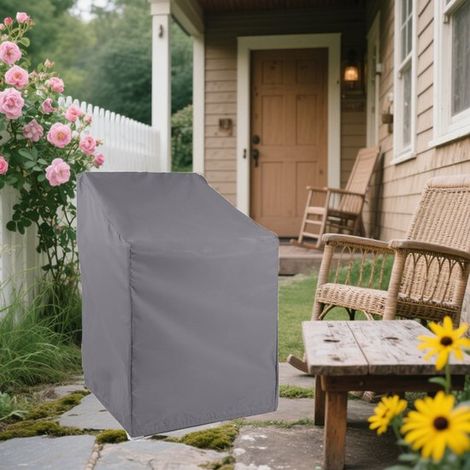 Gartenstuhlüberzug stapelbarer Stuhlüberzug Schutzhülle für stapelbare Stühle wasserdicht kältebeständig UV-beständig geeignet für graue (1/5)