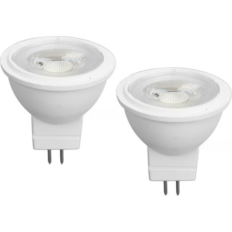 Lot de 2 ampoules MR11 haute luminosité 3W 110V à dissipation thermique rapide, culot GU4, pour éclairage extérieur, chambre, cuisine, lumière blanche (1/5)