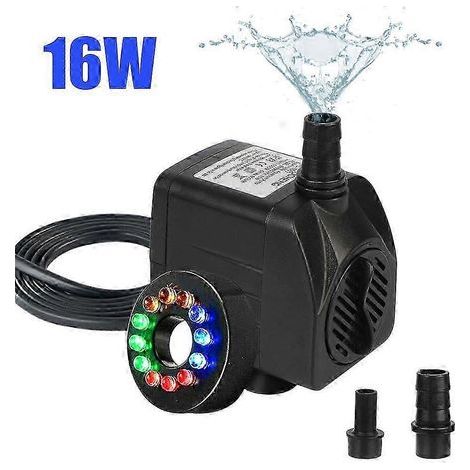Pompe à eau submersible ultra-silencieuse avec cordon d'alimentation et 12 LED (1/5)