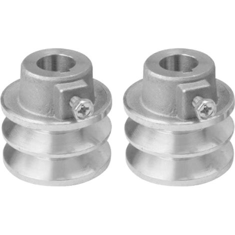 Lot de 2 poulies à double gorge pour moteurs 168F et 170F, alésage 19 mm/20 mm, diamètre 54 mm/56 mm, compatibles avec les petits moteurs. (1/5)