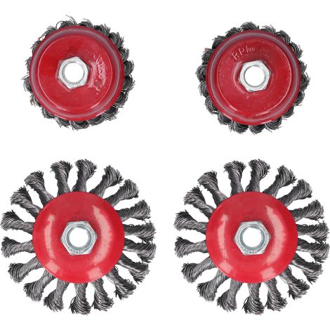 4Pièces Foret Roue Métallique Brosse Polissage Outil Perceuse Accessoire Meuleuse Angle Filetage M14 (1/5)