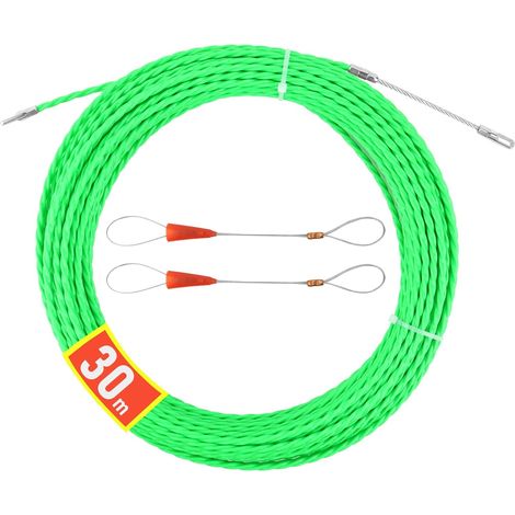 2 Aiguille Electricien 30M, Fibre PET 4,5mm, Tête Flexible Guidage, Pose Câbles Muraux