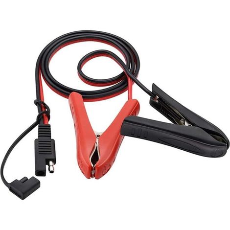 Câble de Démarrage Moto 1m 14 AWG Pinces Crocodile Extension Batterie Voiture Solaire Robuste et Fiable pour Connexions Sécurisées (1/5)