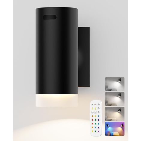 2 Pack Battery Operated LED Wall Light with Magnetic Lights Wireless Rechargeable Battery Operated 12RGB and 3CCT Dimmable (1/5)