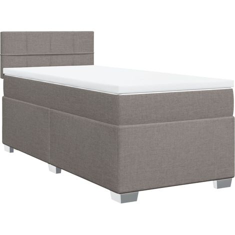 Maison Exclusive - Cama box spring con colchón tela gris taupe 90 (1/5)