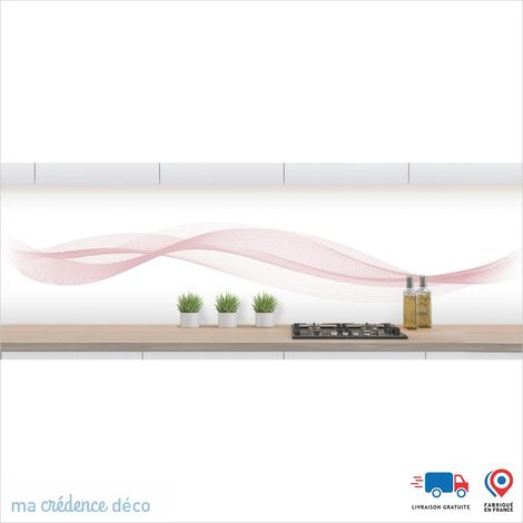 Crédence : Courbes 2 - Couleur Rose clair - Alu composite - 120 - 60 (1/3)