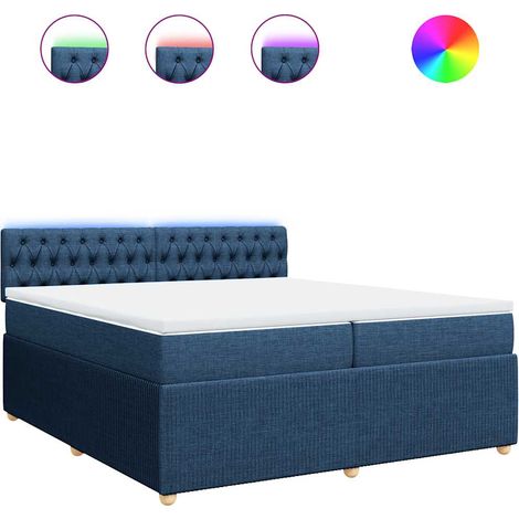 Maison Exclusive - Cama box spring con colchón tela azul 200x200 (1/5)