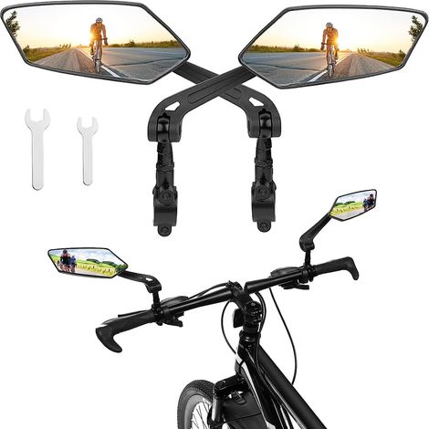 Miroirs De Vélo HD, 2 Pièces Rétroviseur Universel pour Guidon, Sécurité pour VTT, Scooter, Trottinette Électrique (Gauche + Droite) (1/5)