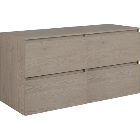 Mobile da bagno 120 cm (2x 60) con piano di lavoro, Colore: Rovere Scuro, 120 x 46 x 60,7 cm (1/5)