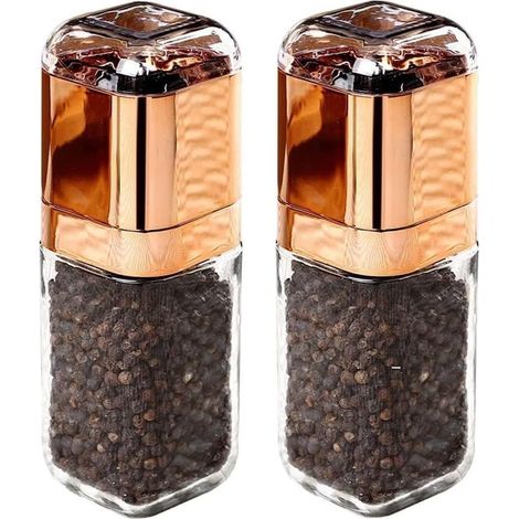 Macina sale e pepe, rotore in ceramica, spessore di macinatura regolabile, set macina sale manuale ricaricabile (1/5)
