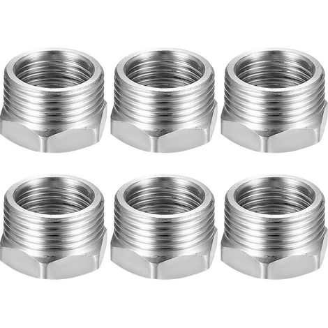 4 Pcs Mamelon Laiton Réduit, Raccord Male 3/4’’ x 1", Réduction Double Mâle 26/34-20/27, Raccords en Hexagone, de pour Tuyau Eau Acier Inoxydable Type B - (1/5)