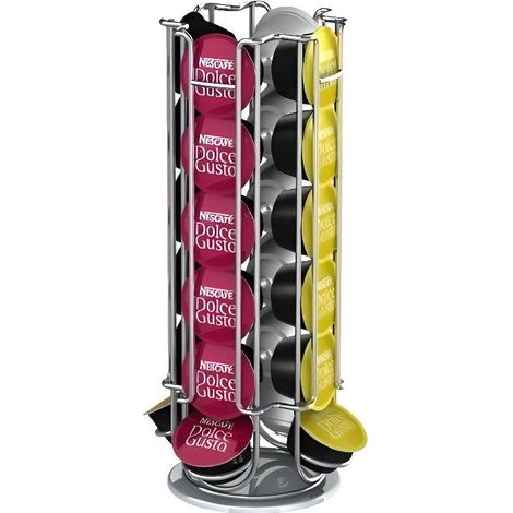 Porte-Capsules Rotatif Pouvant Contenir 24 Capsules Dolce Gusto Acier Chromé (1/4)