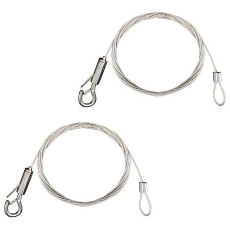 Pair Stück Edelstahl-Rahmen-Aufhängedraht, verzinktes Stahlseil mit Spannvorrichtung und Haken, Aufhängedraht für Bilderrahmen/Lampen/Bilderleisten/Spiegel/Vorhänge – 1,5 mm x 2 m, max. Traglast 30 kg
