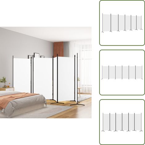Cloison de séparation 6 panneaux Blanc 520x180 cm Tissu - Cloison De Séparation - Écran De Confidentialité - Séparateur De Pièce - Rideau De Séparation - Mur D'intimité (1/5)