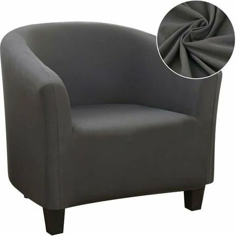 Stretch Convertible Chair Cover Easy Install and Wash Chair Cover with Armrests Chesterfield Chair Cover for Counter Bar Living Room Meeting Room Gray (1/5)