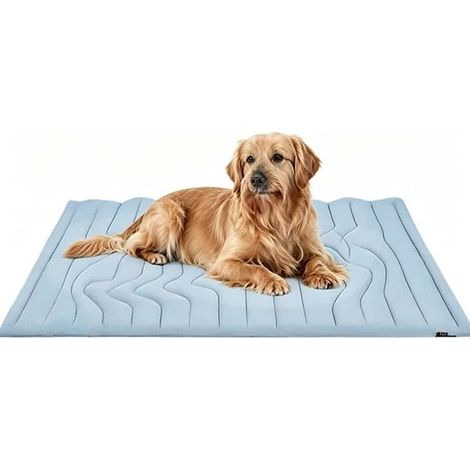 Tapis rafraîchissant auto-refroidissant pour chien taille L 122 x 71 cm, durable, résistant aux rayures, tapis de refroidissement pour animaux, bleu (1/5)