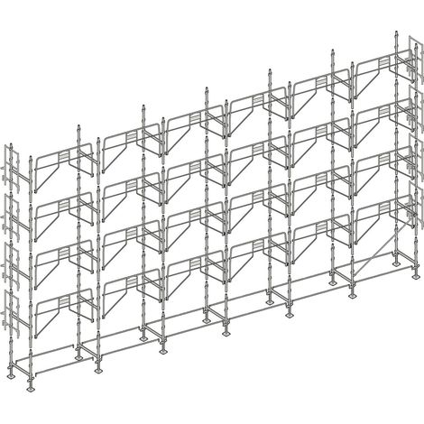 Altrad – Échafaudage façadier 190 m² – Hauteur de travail 10 m – Largeur 0,80 m – Charge maximale 300 kg/m² – Montage rapide et sécurisé