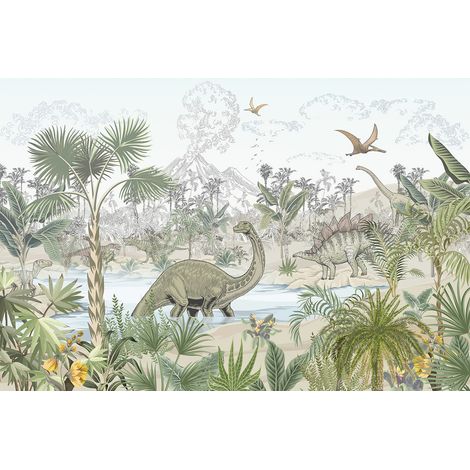Papier peint panoramique Enfants - Dinosaures - 130 cm x 87 cm (1/2)