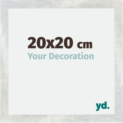 yd. - Cadre photo 20x20 - Argent Brillant Vintage - MDF - Mura