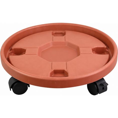Plateau de pot de fleurs en plastique avec roulettes, base ronde mobile, roulettes robustes pour plantes d'intérieur (1/5)