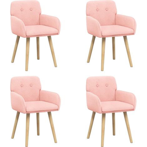 Sillas de comedor 4 uds. Bouclé Rosa 59 x 56,5 x 85 cm vidaXL (1/5)