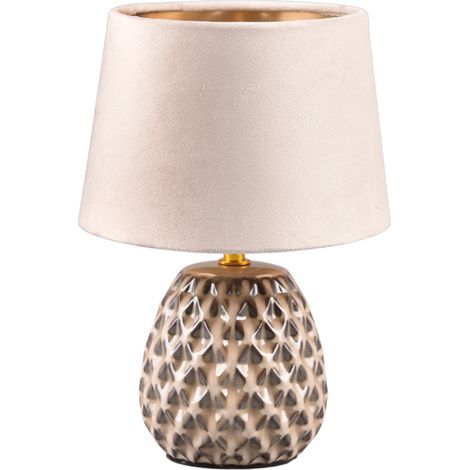 Lámpara de mesa de cerámica beige con pantalla E14 Ariana RL (1/3)