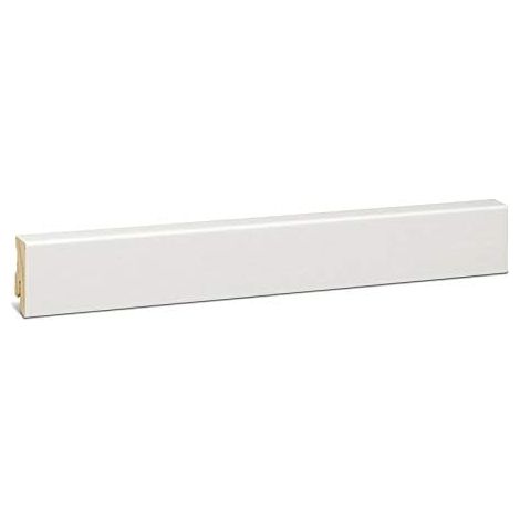 KGM Sockelleiste Modern weiß RAL 9016 Massivholz 16 x 40 mm 2,4 m