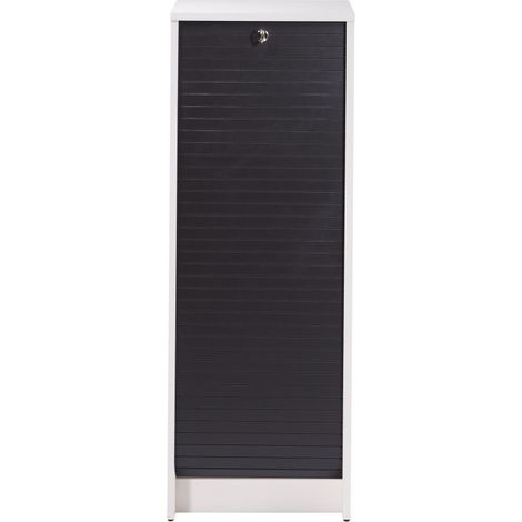 Classeur à rideau H103 cm blanc et noir